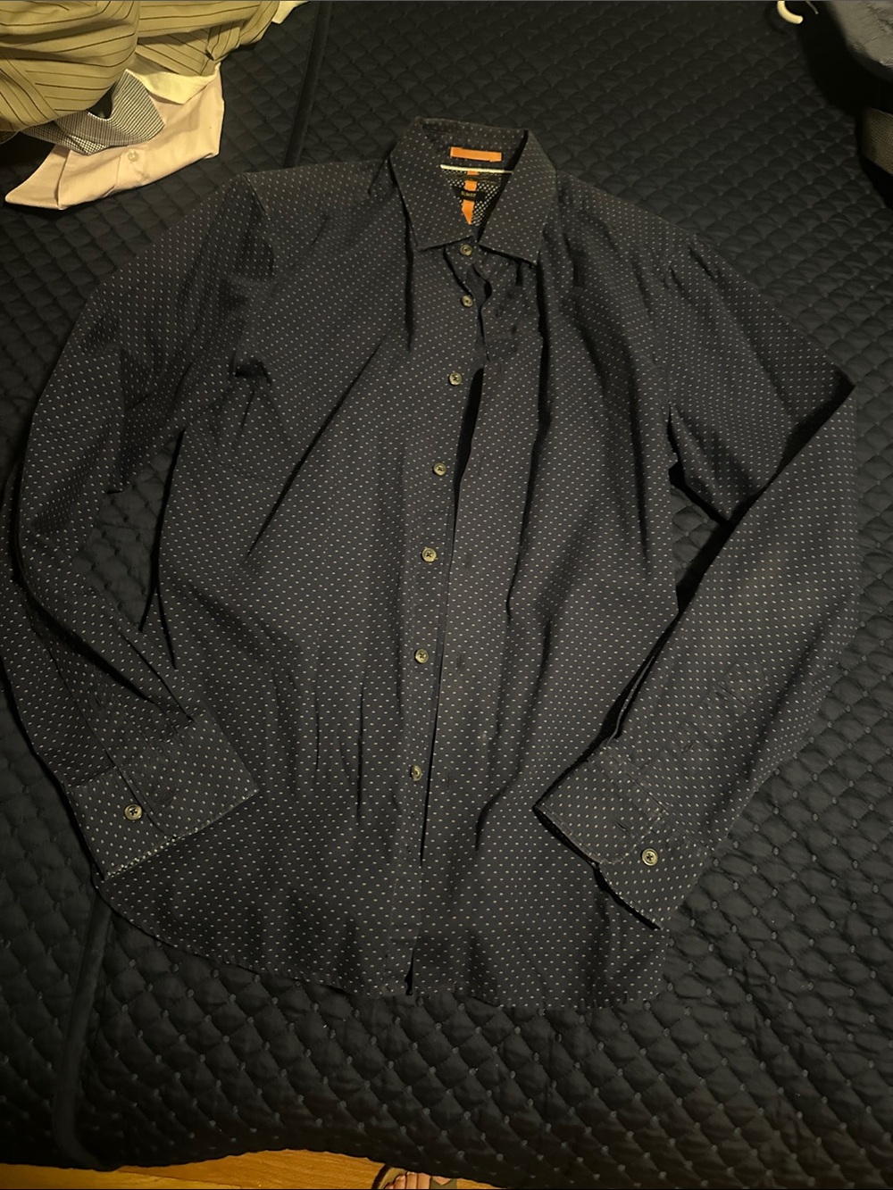 Denim & Flower Men's Dark Navy Microdot Button-Down Shirt